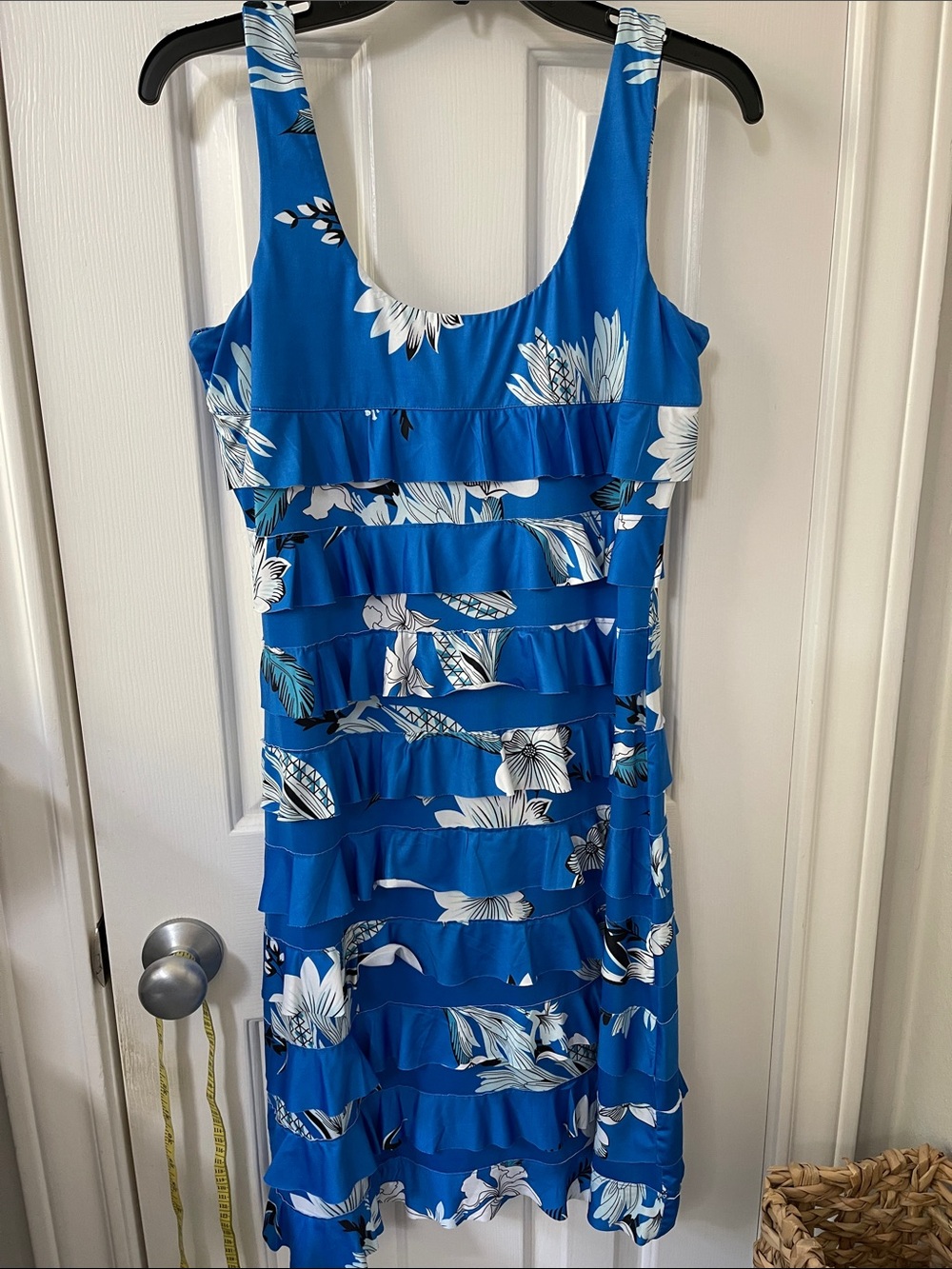 Blue Floral Ruffle Mini Dress - Women
